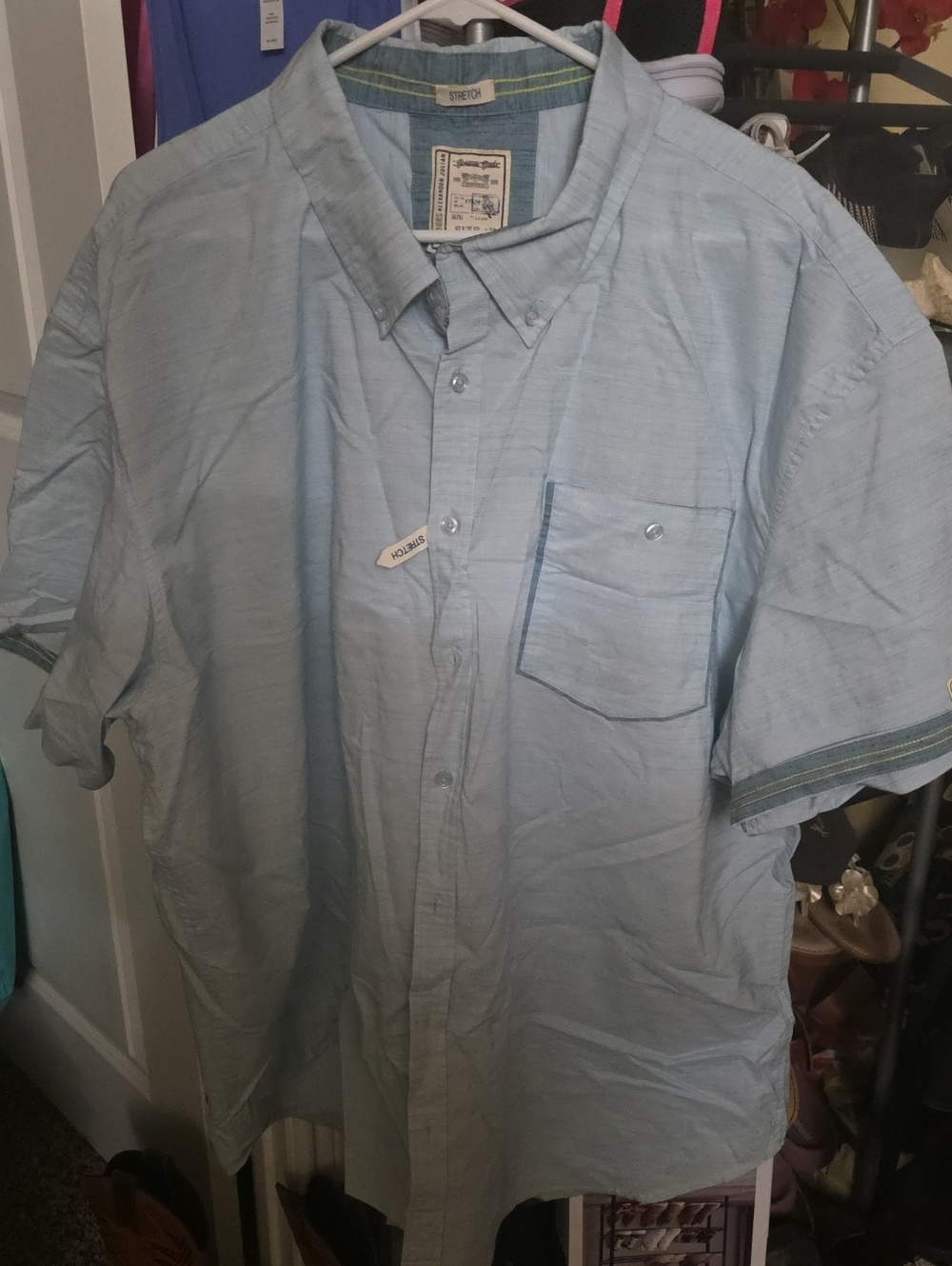 Alexander Julian Light Blue Short Sleeve Button-Down Shirt
